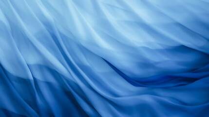 Silk fabric blue ocean wave banner. Graphic Resource satin wavy fabric as background for blue water wave with soft fabric folds. Dreamy luxury silk material wave backdrop for copy space.