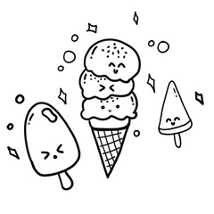 transparent cute ice cream illustration