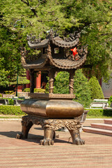 Vietnamese temple lamp in the garden
