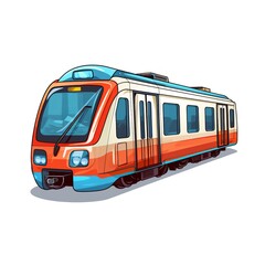Modern Subway car Rail Vehicle Cartoon Square Illustration. Transportation and Logistics. Ai Generated Drawn Illustration with Fast Innovative Subway car Rail Vehicle.