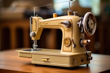 Fototapeta premium Classic retro style manual sewing machine. Generative AI