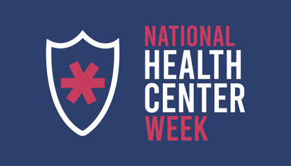 National health center week vector banner template observed on august. Health awareness vector.