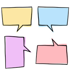 set of colorful speech bubbles