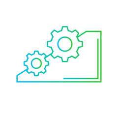 Challenges business and finance icon with blue and green gradient outline style. line, abstract, courage, growth, decision, active, human. Vector Illustration