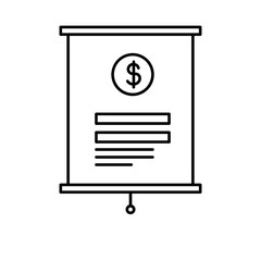 Budgeting business and finance icon with black outline style. change, opportunity, office, credit, digital, company, symbol. Vector Illustration