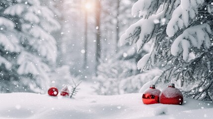 Beautiful Festive Christmas snowy background