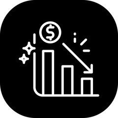 Cost reduction business and finance icon with blue and green gradient outline style. cash, economic, advice, increase, report, idea, process. Vector Illustration