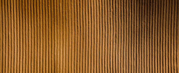 Aerial view , Rows of soil before planting. Furrows row pattern in a plowed field prepared for...