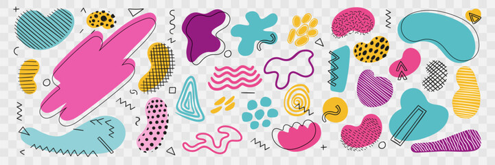 Abstract blotch shape. Liquid shape elements.liquid shadows random shapes. Organic amoeba blob shape abstract. Vector illustration