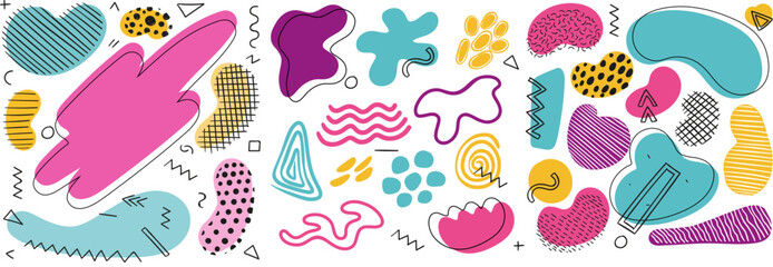 Abstract blotch shape. Liquid shape elements.liquid shadows random shapes. Organic amoeba blob shape abstract. Vector illustration
