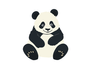 cute cartoon panda, vector illustration