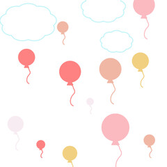 優しい色合いの風船たちと空