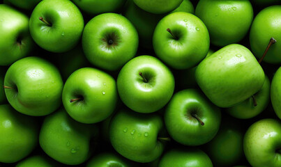Apple green background. Fruit wallpaper. For banner, postcard, book illustration.