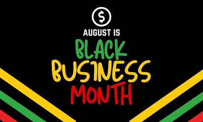 Black Business month creative banner design with shapes. August is celebrated as a black business month