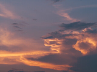 Fototapeta premium Orange sky in the evening before sunset