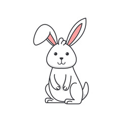 Cute cartoon rabbit. Vector illustration isolated on a white background.