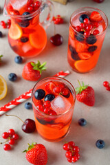 Summer lemonade with garden berries