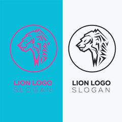 Minimalist lion logo design templates