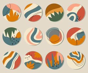 Aesthetics social media highlight cover vector collections