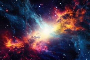 A realistic beautiful dark and colorful galaxy