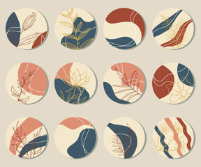 Naklejka premium Aesthetics social media highlight cover vector collections