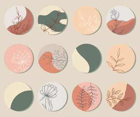 Aesthetics social media highlight cover vector collections