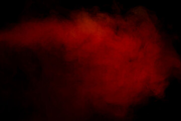 Orange and red steam on a black background.