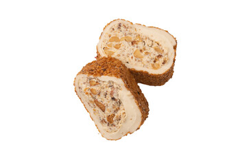 Sweet roll with nuts, turkish sweets.