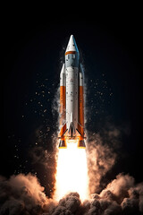 Illustration of a rocket taking off