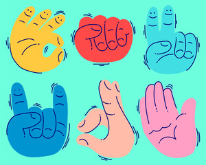 colorful hand gesture flat design