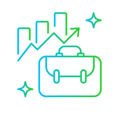 Business business and finance icon with blue and green gradient outline style. discussion, connection, background, social, flat, occupation, smiling. Vector Illustration