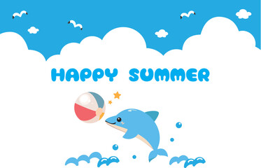 イルカの暑中見舞い　横