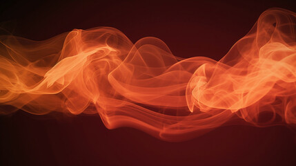 Obraz premium smoke on black background a single line of orange smoke elegantly meandering through space, Generative AI