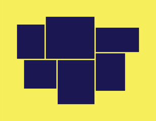 6 photos collage vector background, Collage photos template