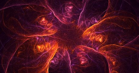 3D rendering abstract colorful fractal light background