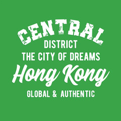 Hong Kong Typography. Tee shirt graphics. vector