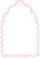 Multifoil Arch pink pastel spiral Leaf rectangular frame architectural window door laurel flower frame floral leaf leaves borders natural botanical branches decoration wedding anniversary celebration 