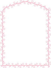 Pseudo three centered arch pink pastel spiral Leaf rectangular frame architectural window door laurel flower frame floral leaf leaves borders natural botanical branches decoration wedding anniversary 