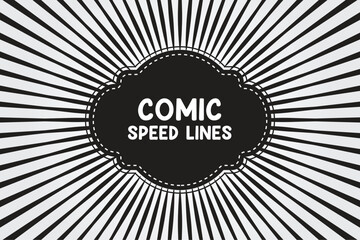 Speed lines Manga frame isolated on transparent background.