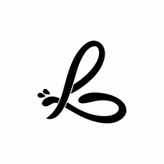 Vector logo design. Abstract butterfly illustration with letter B concept.