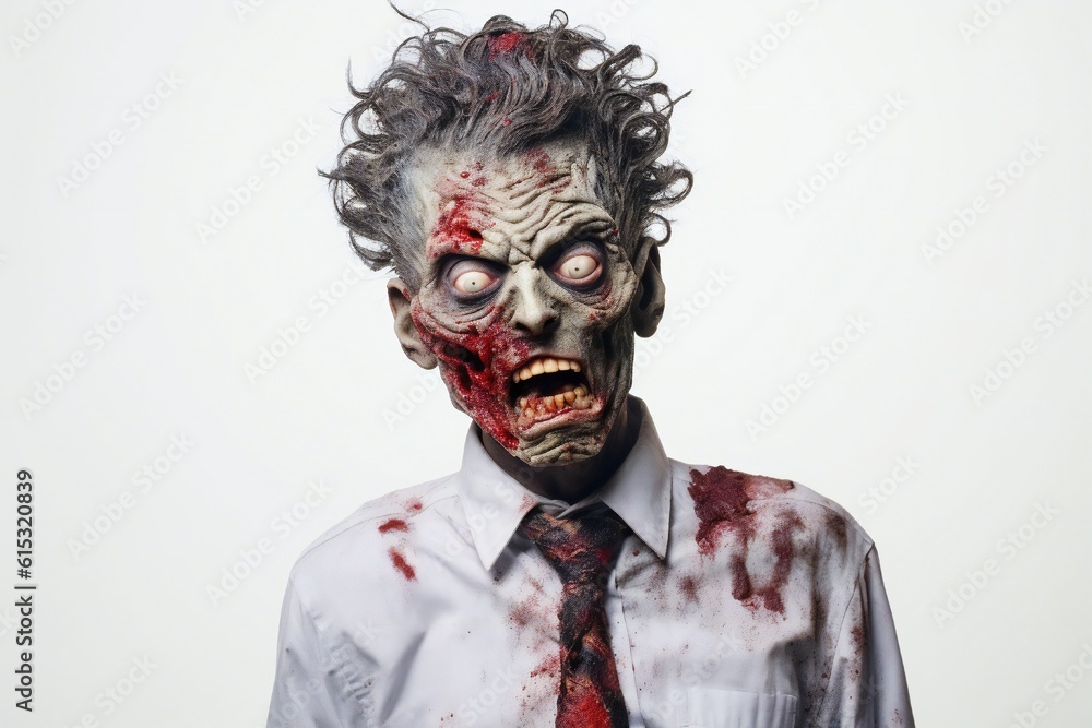 Aufkleber funny zombie on white background generative ai