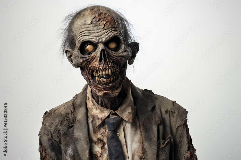 Aufkleber Funny zombie on white background Generative AI 
