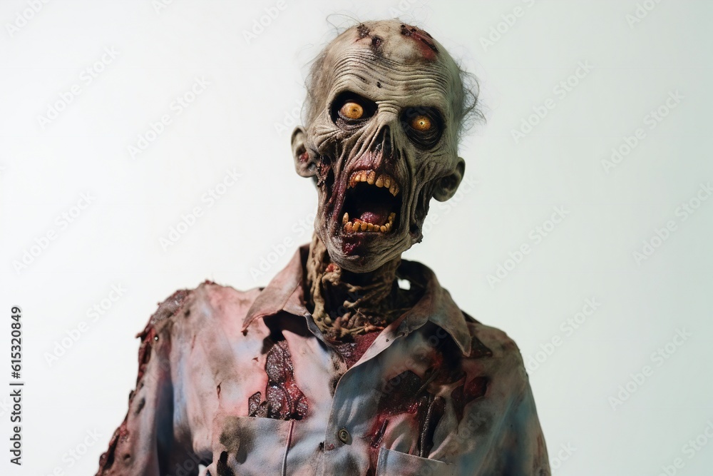 Aufkleber funny zombie on white background generative ai