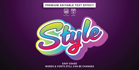 editable text effect style