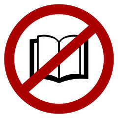 "No books allowed" icon (for school examination)