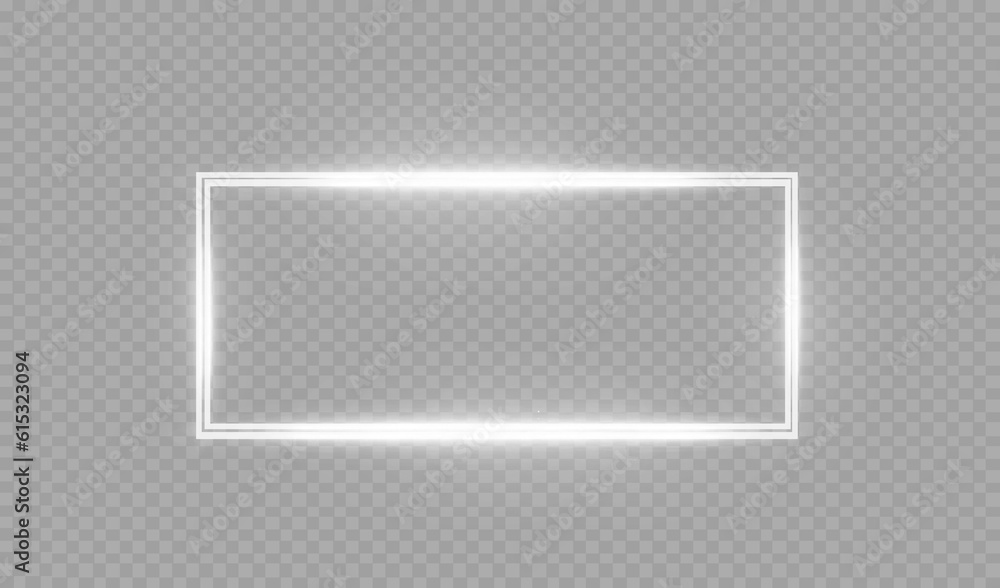 Wall mural rectangular frame with light effects. white frame. vector illustration, eps