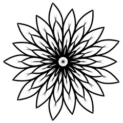 Fototapeta na wymiar Monochrome ethnic mandala design. Anti-stress coloring page for adults. Hand drawn black and white vector illustration