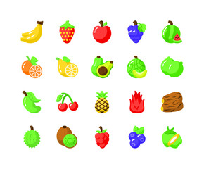 Set of fruits icons