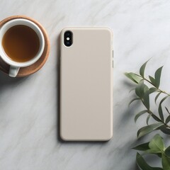 Blank phone cover mockup template Generative AI 