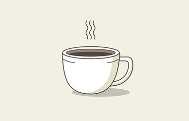 coffee cup icon vector, line sign, hot coffee